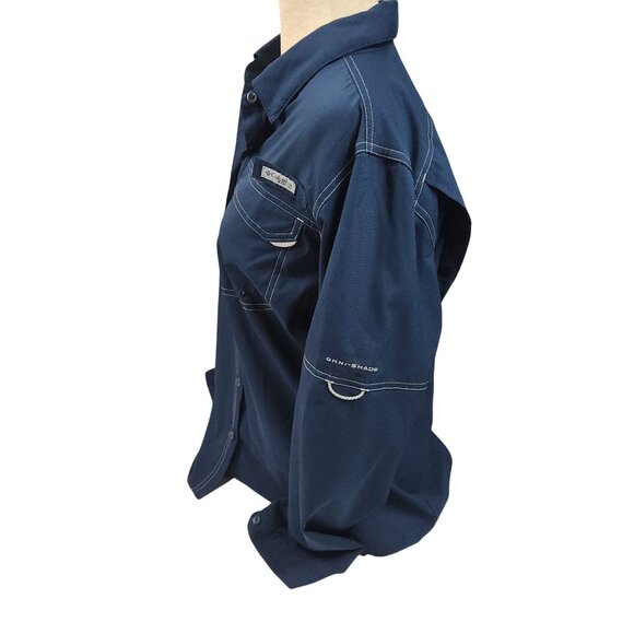 Columbia Performance Fishing Gear Lo Drag Long Sleeve Shirt Collegiate Navy Wome - Picture 5 of 12